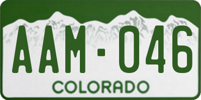 CO license plate AAM046