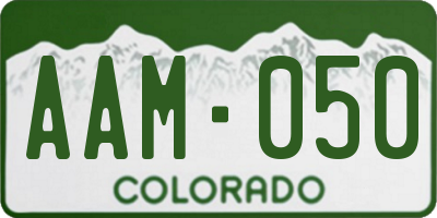 CO license plate AAM050