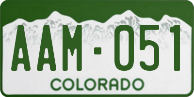 CO license plate AAM051