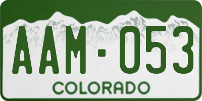 CO license plate AAM053