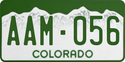 CO license plate AAM056