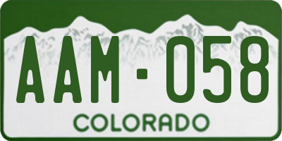 CO license plate AAM058