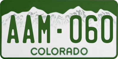 CO license plate AAM060