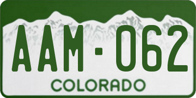 CO license plate AAM062