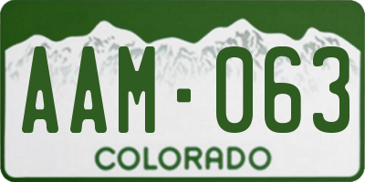 CO license plate AAM063