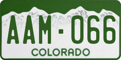 CO license plate AAM066