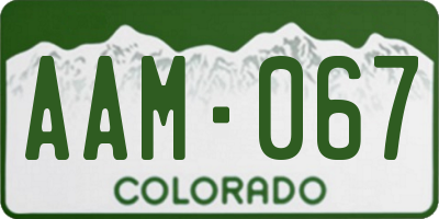 CO license plate AAM067