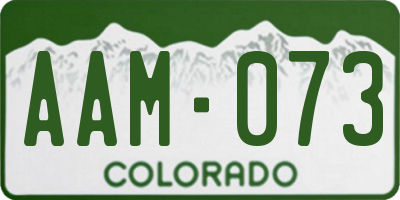 CO license plate AAM073