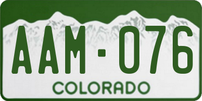 CO license plate AAM076