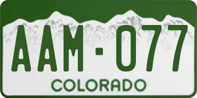 CO license plate AAM077