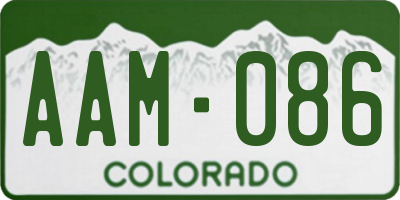 CO license plate AAM086