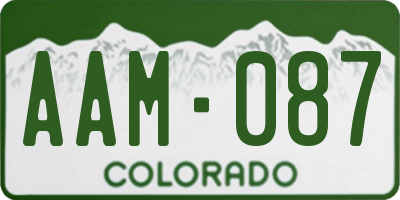CO license plate AAM087