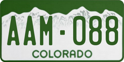 CO license plate AAM088