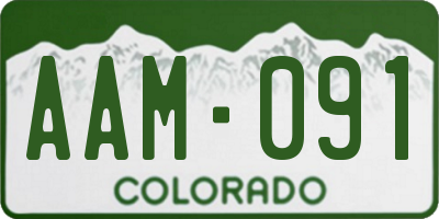 CO license plate AAM091
