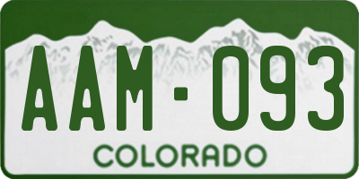 CO license plate AAM093