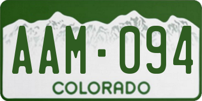 CO license plate AAM094
