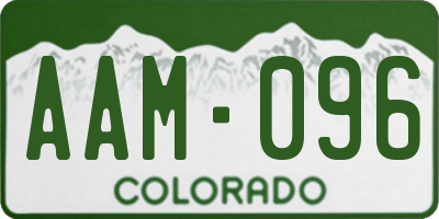 CO license plate AAM096