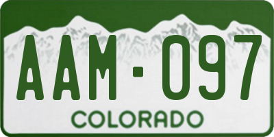 CO license plate AAM097
