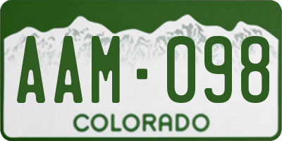 CO license plate AAM098