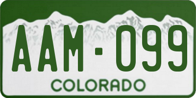CO license plate AAM099