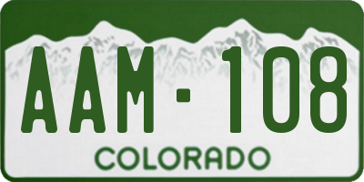CO license plate AAM108