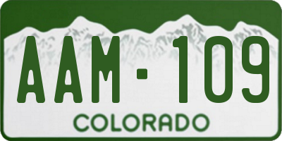 CO license plate AAM109