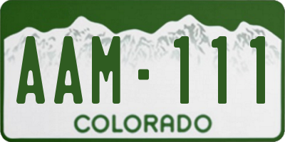 CO license plate AAM111