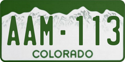 CO license plate AAM113