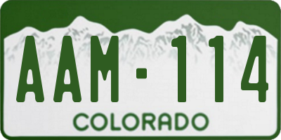CO license plate AAM114