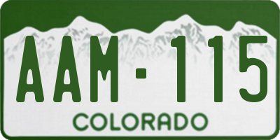 CO license plate AAM115
