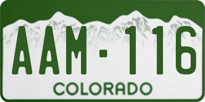 CO license plate AAM116