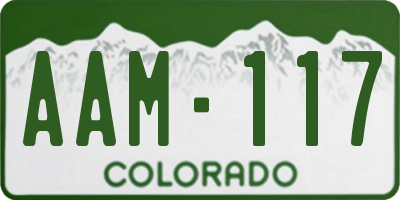 CO license plate AAM117