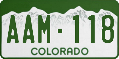 CO license plate AAM118