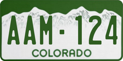 CO license plate AAM124