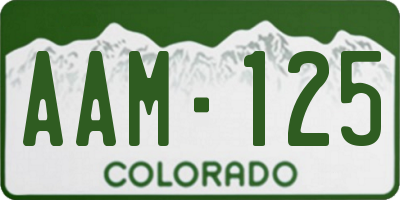CO license plate AAM125