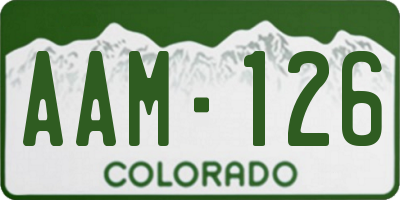 CO license plate AAM126