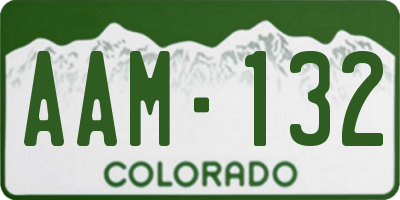 CO license plate AAM132
