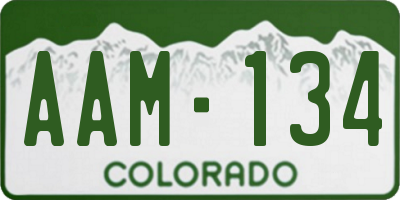 CO license plate AAM134