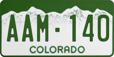 CO license plate AAM140
