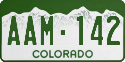 CO license plate AAM142