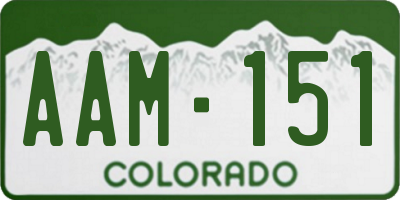 CO license plate AAM151