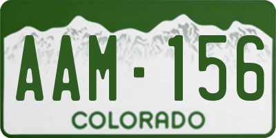 CO license plate AAM156