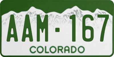 CO license plate AAM167