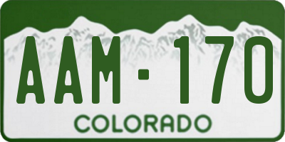 CO license plate AAM170
