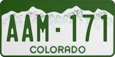 CO license plate AAM171