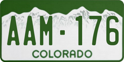 CO license plate AAM176