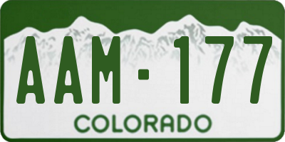 CO license plate AAM177