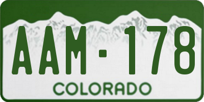 CO license plate AAM178
