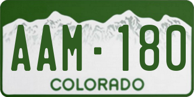 CO license plate AAM180