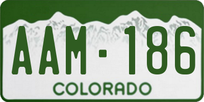 CO license plate AAM186